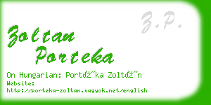 zoltan porteka business card